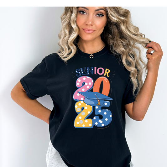 Senior 2025 Graduation Dots DTF Transfer Film CF025