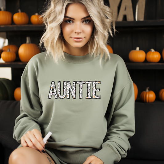 3D Ghouls Auntie Letters DTF Transfer Film 9079