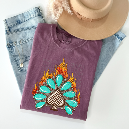 Turquoise Spades DTF Transfer Film A055