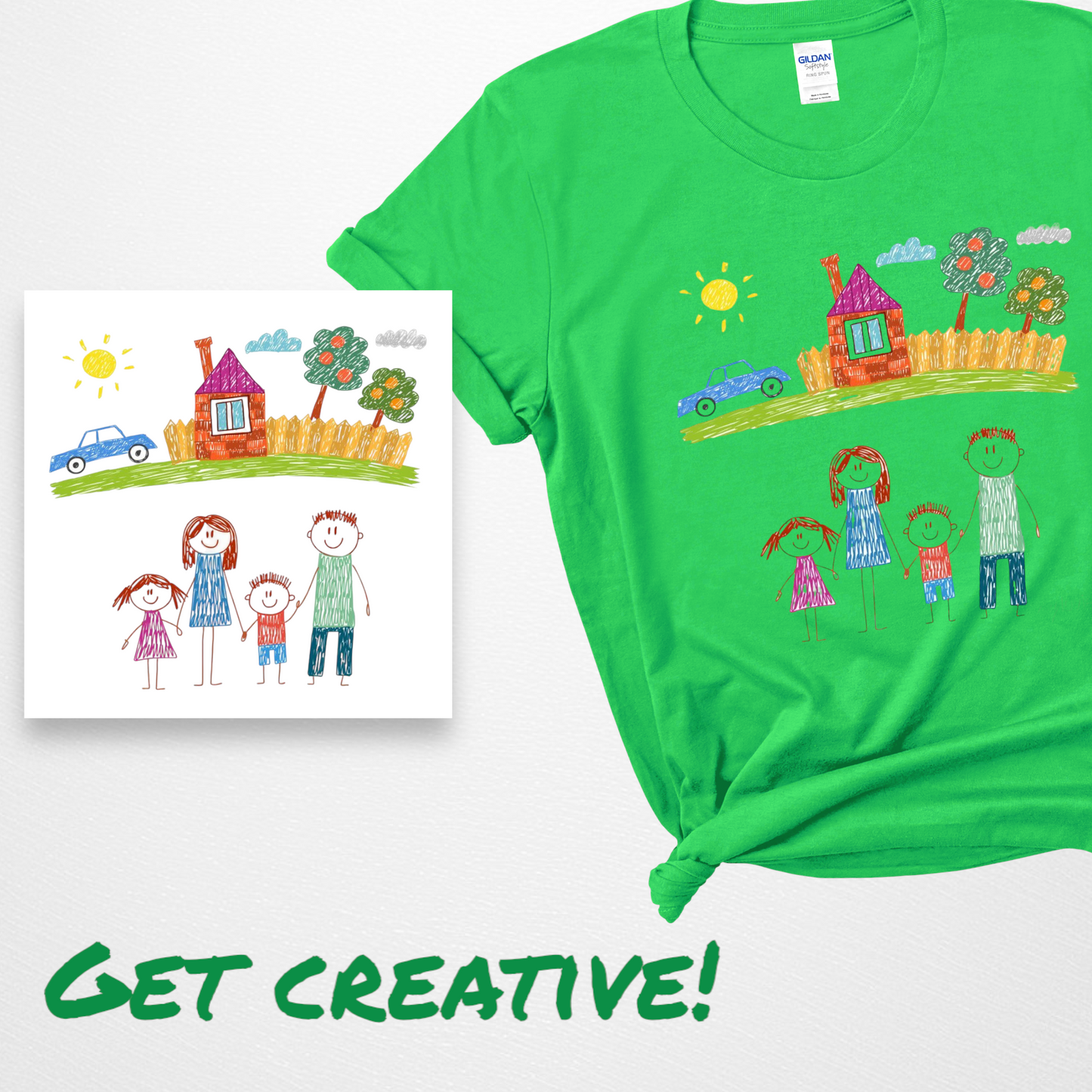 Create your child’s Artwork into an custom Adult Cotton T-shirt
