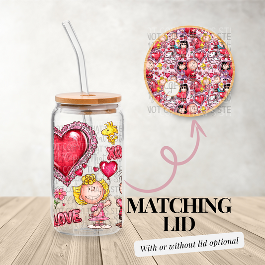 Valentine XO Friends - 16oz UV DTF Transfer Film Wrap and Matching Lid A124