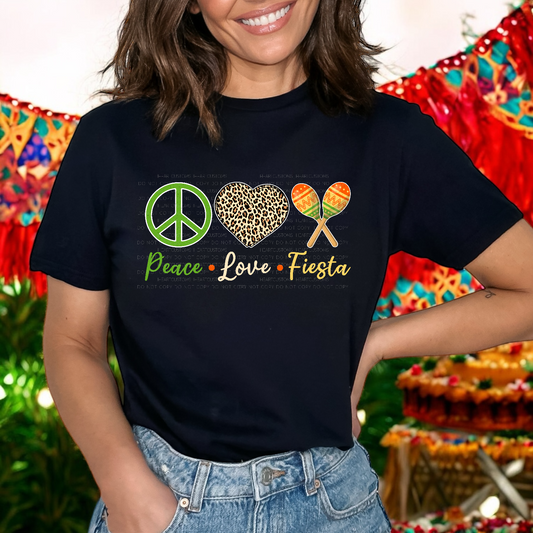 Cinco de Mayo peace love fiesta DTF Transfer Film CF045