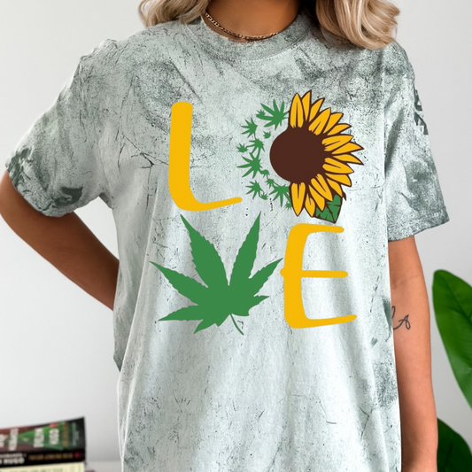 LOVE Sunflower Weed leaf DTF Transfer Film