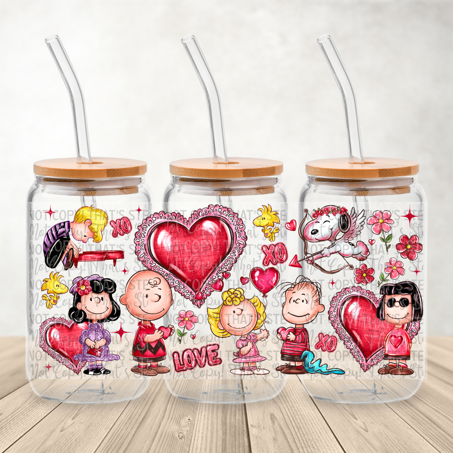 Valentine XO Friends - 16oz UV DTF Transfer Film Wrap and Matching Lid A124