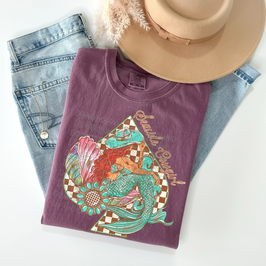 Seaside Cowgirl Mermaid DTF Transfer Film A055