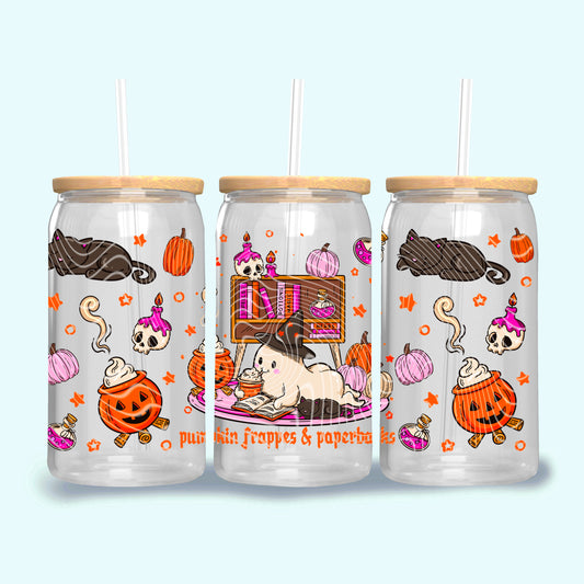 Pumpkin Frappes & paperbacks 16oz UV DTF Transfer Film G085