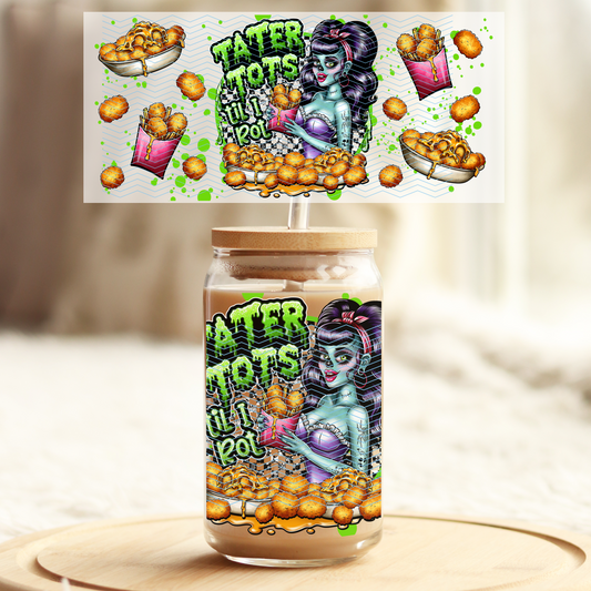 Tator Tots Zombie- 16oz Glass UV DTF Transfer Film