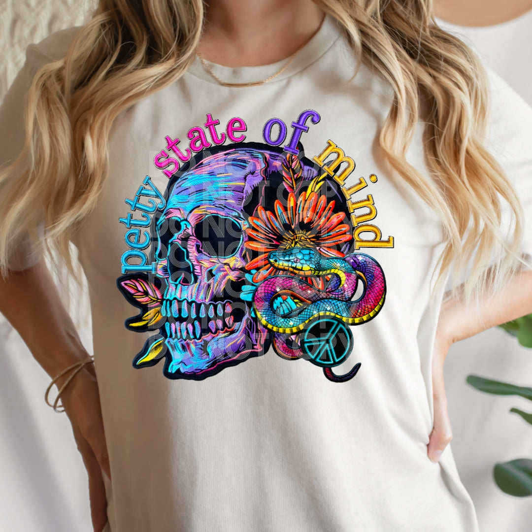 Petty State of Mind Vibrant Skull DTF Transfer Film