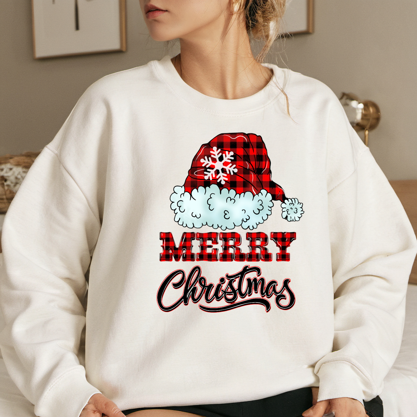 Merry Christmas Hat DTF Transfer Film 9464