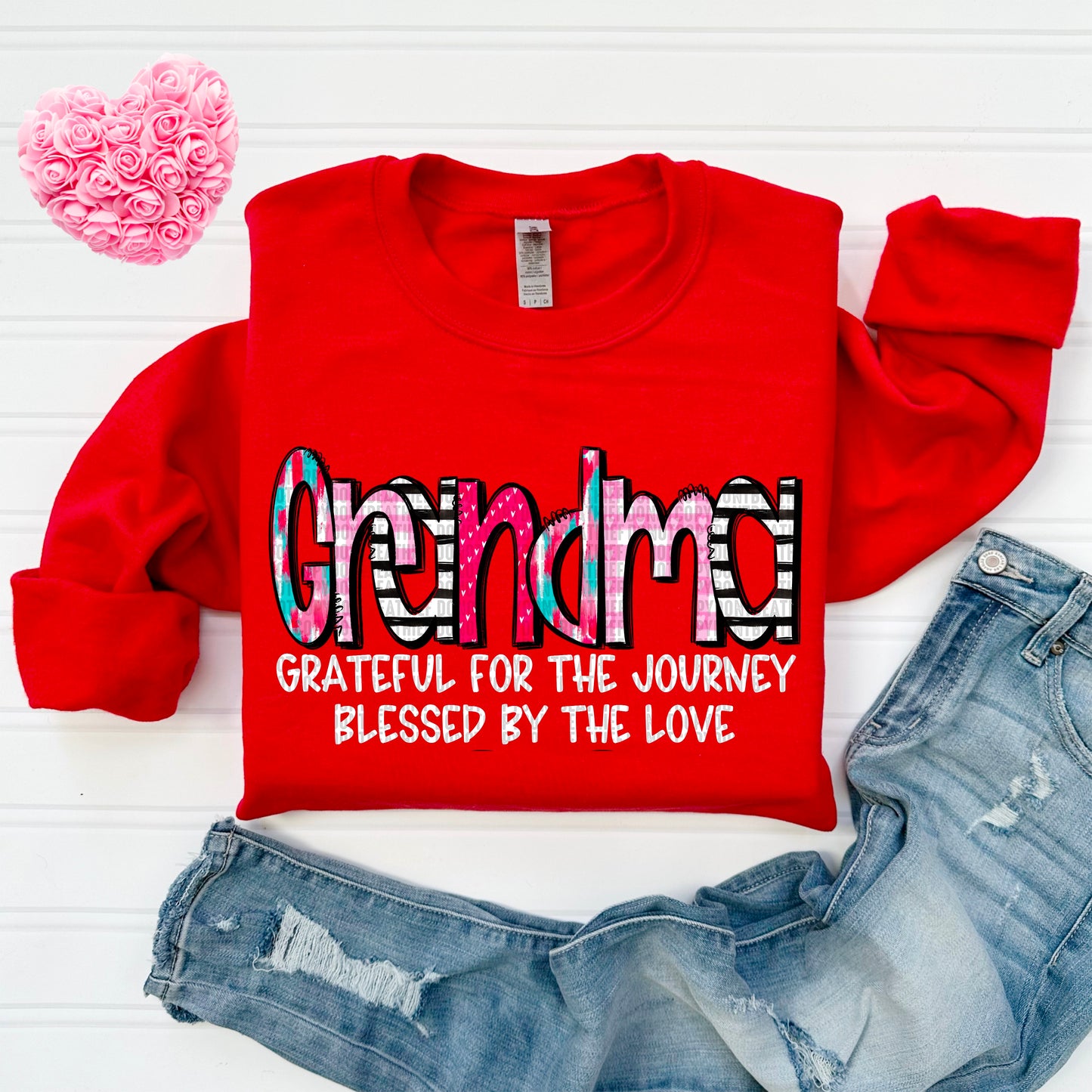 Grateful for the journey, Blessed by the Love - Grandma DTF Transfer Film SD124