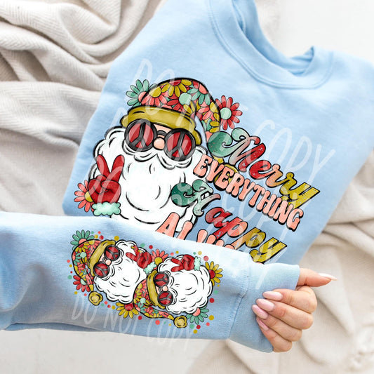 Matching DTF Series - Front & Sleeve - Merry Everything Santa