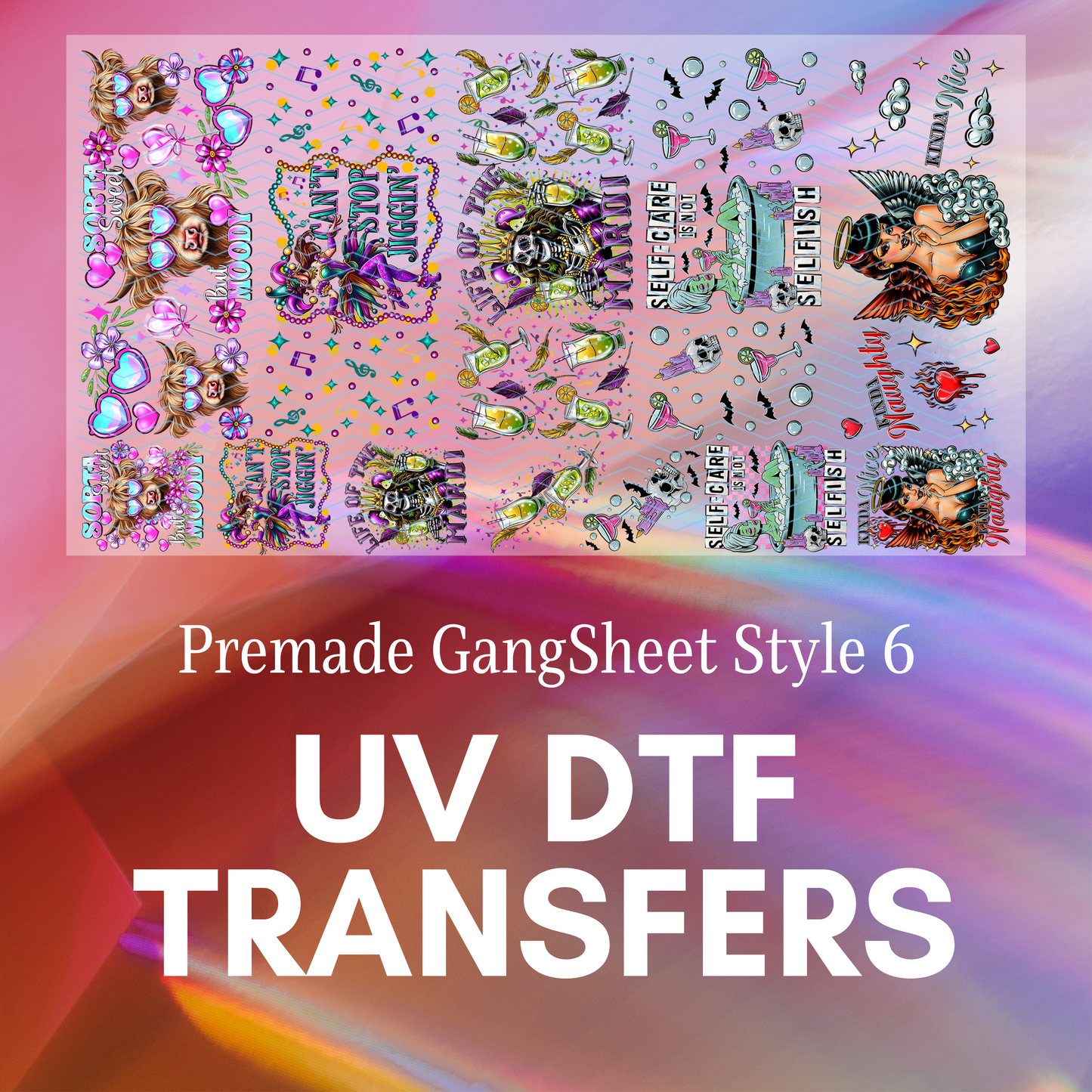 Pre-Made Valentine - 22" x 12" Gang Sheet - READY TO PRINT - Style 6