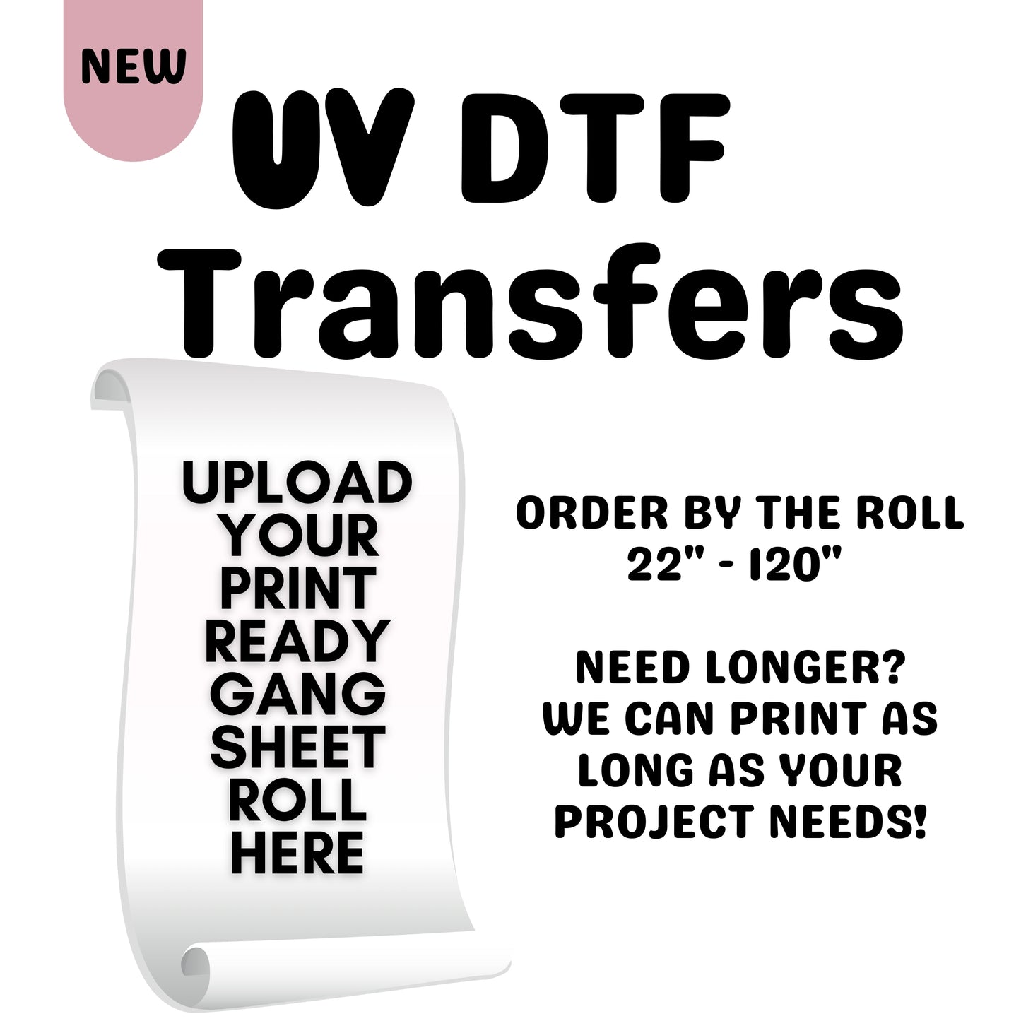 Custom UV DTF Transfer - Upload READY TO PRINT File