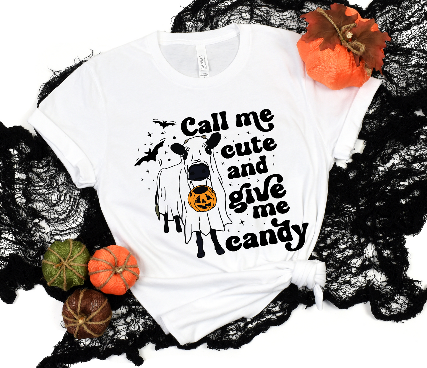 Call me Cute and give me candy Cow Ghost DTF Transfer Film 9085