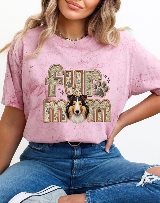 Rough Callie Dog Mom Faux Fabric - Faux Embroidered DTF Transfer Film