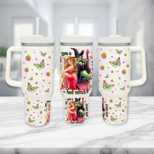 Good witch or Bad witch butterflies - TOP & BOTTOM SET - 40 oz Tumbler UV DTF Transfer Film G124