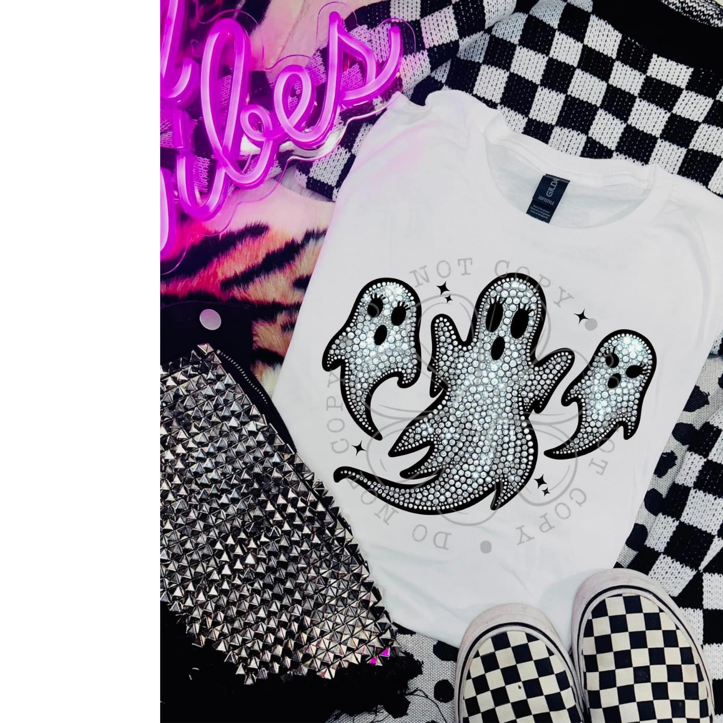 Spooky Ghouls Faux Rhinestone Faux Embroidery DTF Transfer Film