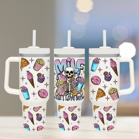 MILF - Man I Love Food - TOP & BOTTOM SET - 40 oz Tumbler UV DTF Transfer Film