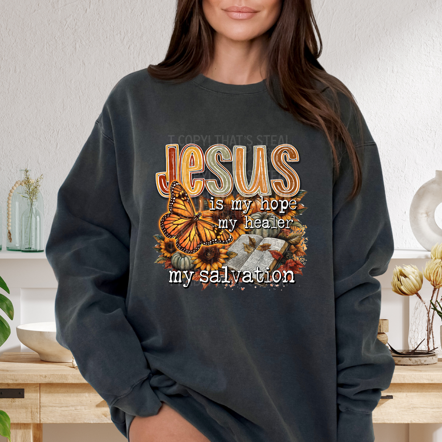 Jesus is my hope my healer my salvation Butterfly bible DTF Transfer Film SD015