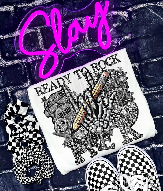 Pre K Grade - Faux Rhinestone Faux Embroidered DTF Transfer Film