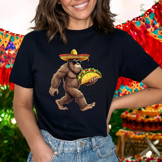 Cinco de Mayo Bigfoot Taco DTF Transfer Film CF045
