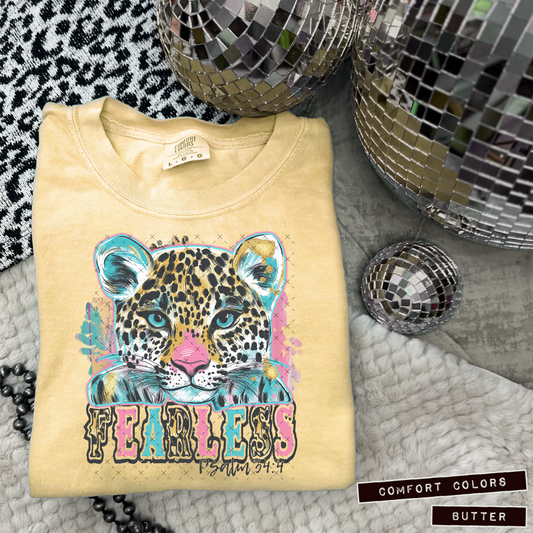 Fearless Cheetah Psalm 34:4 DTF Transfer Film SD045