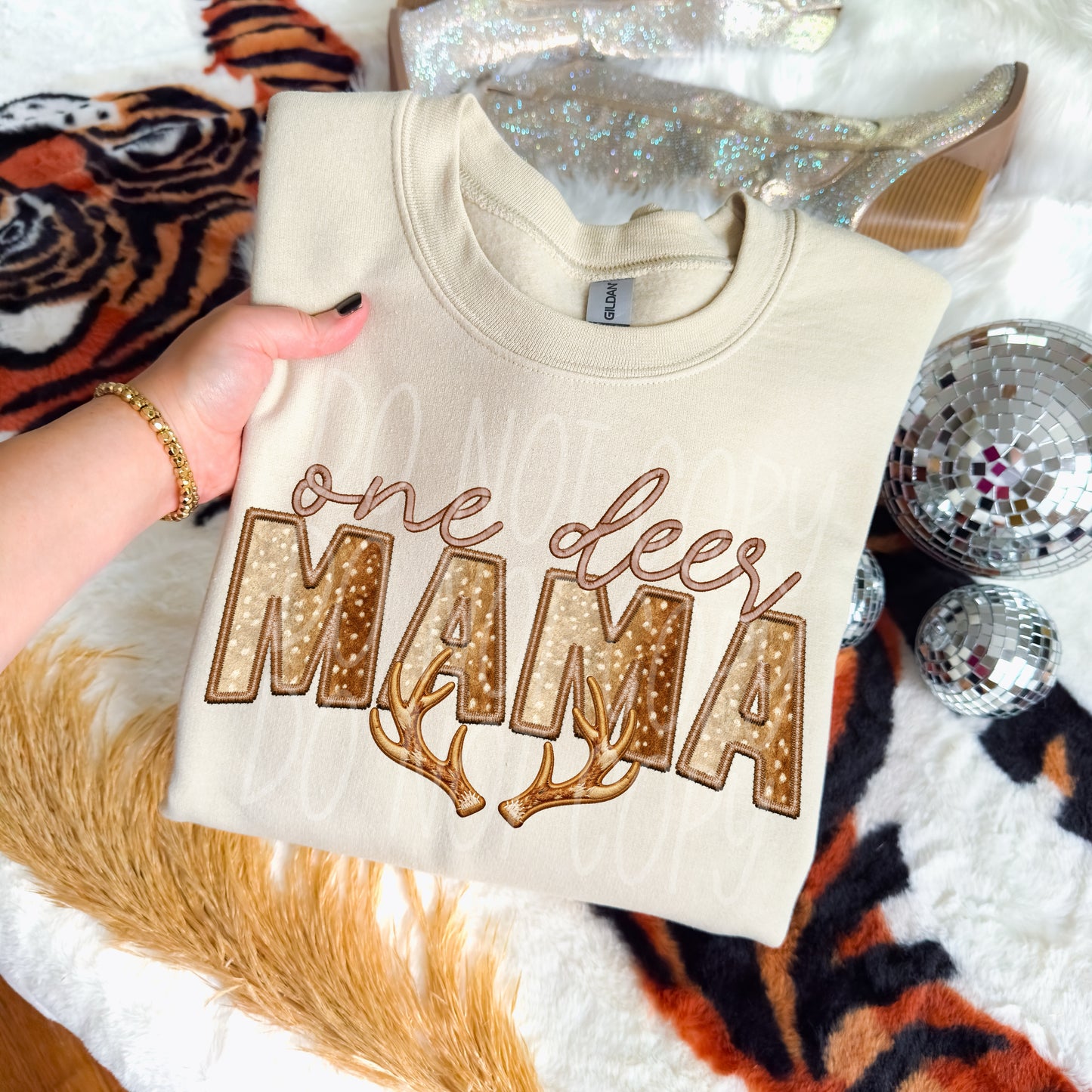 One Deer Mama Cute Antler Family Matching DTF Transfer Film T016