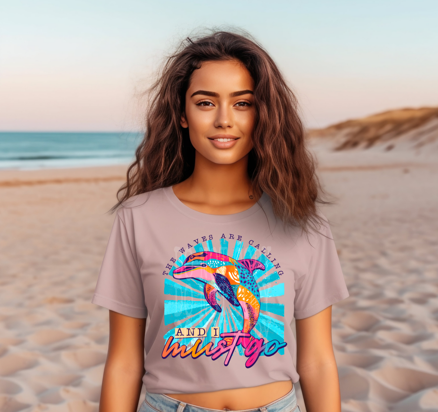 Colorful Dolphin The waves are calling and I must go DTF Transfer Film TE045