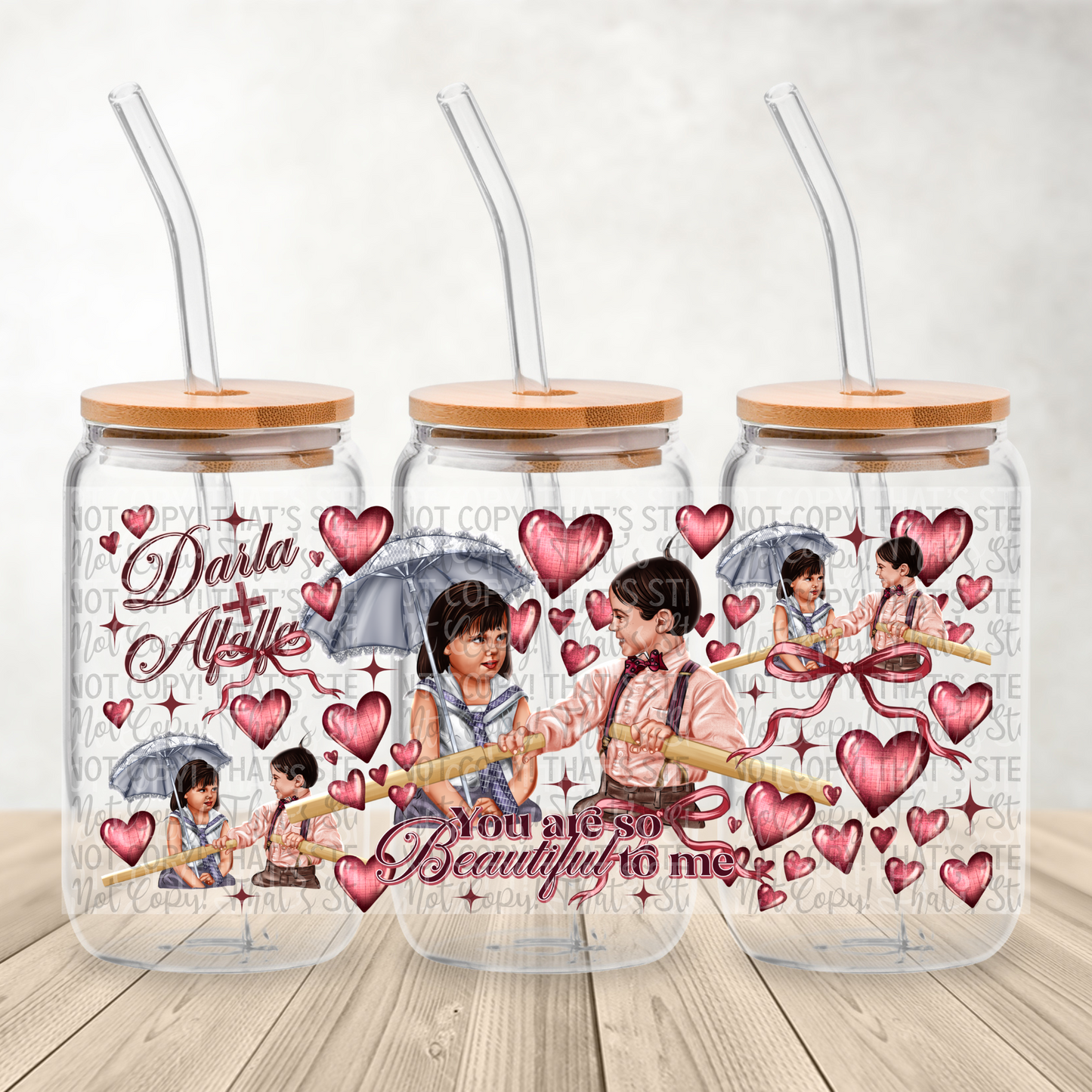 You are so Beautiful to me - 16oz UV DTF Transfer Film Wrap and Matching Lid A124
