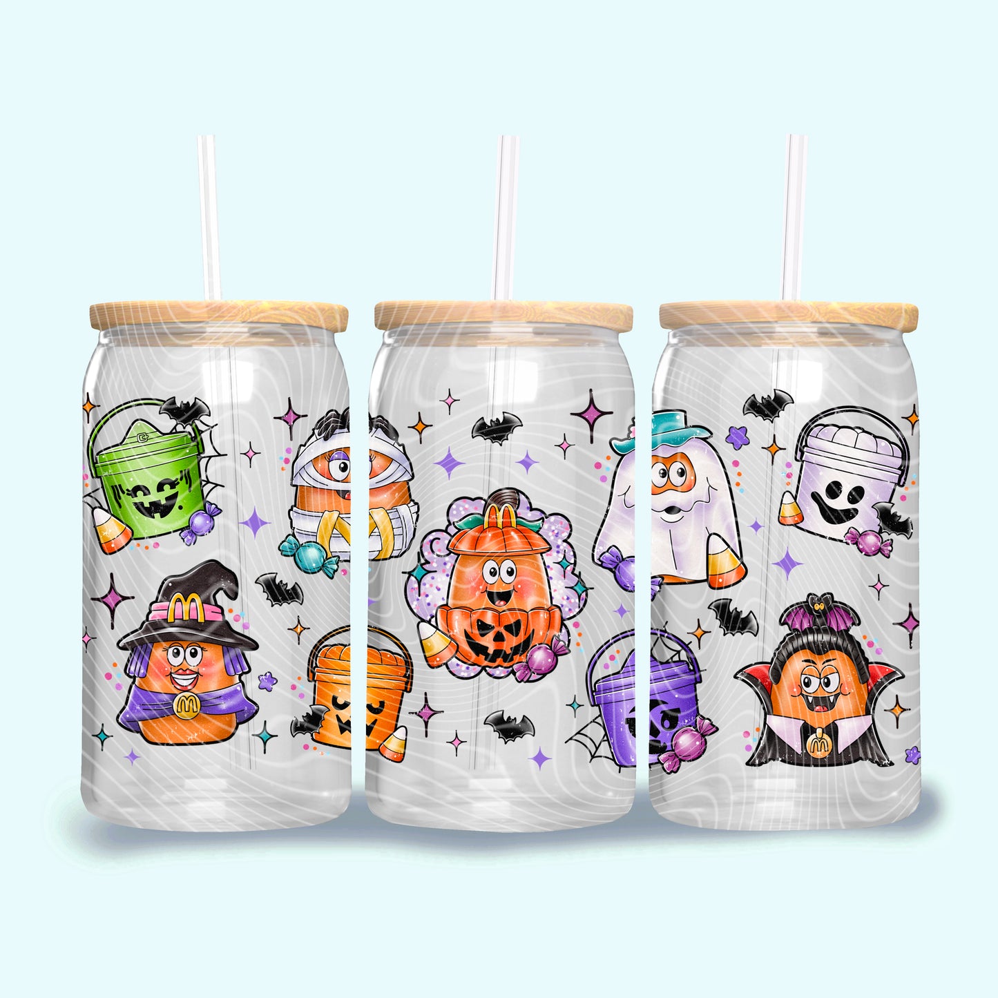 Spooky Happy Friends- 16oz UV DTF Transfer Film