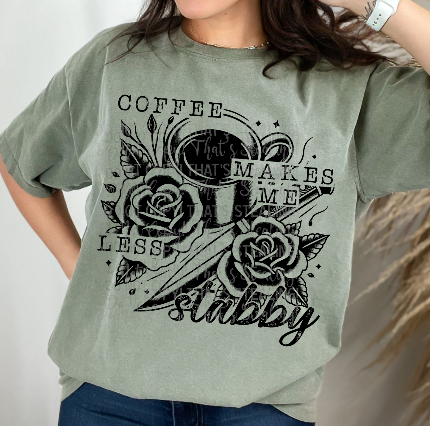 Coffee makes me less Stabby DTF Transfer Film