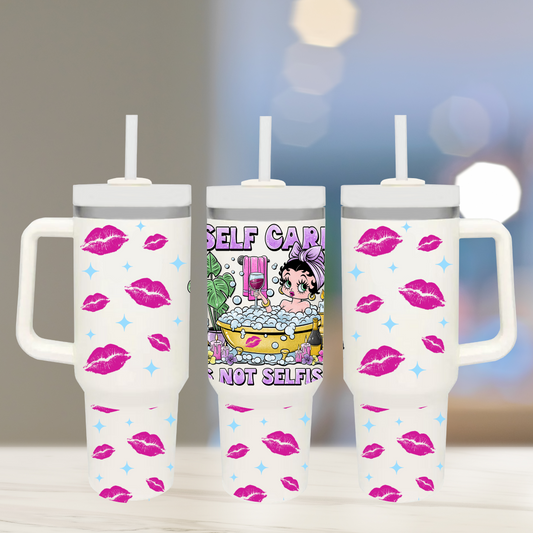 Self Care - TOP & BOTTOM SET - 40 oz Tumbler UV DTF Transfer Film