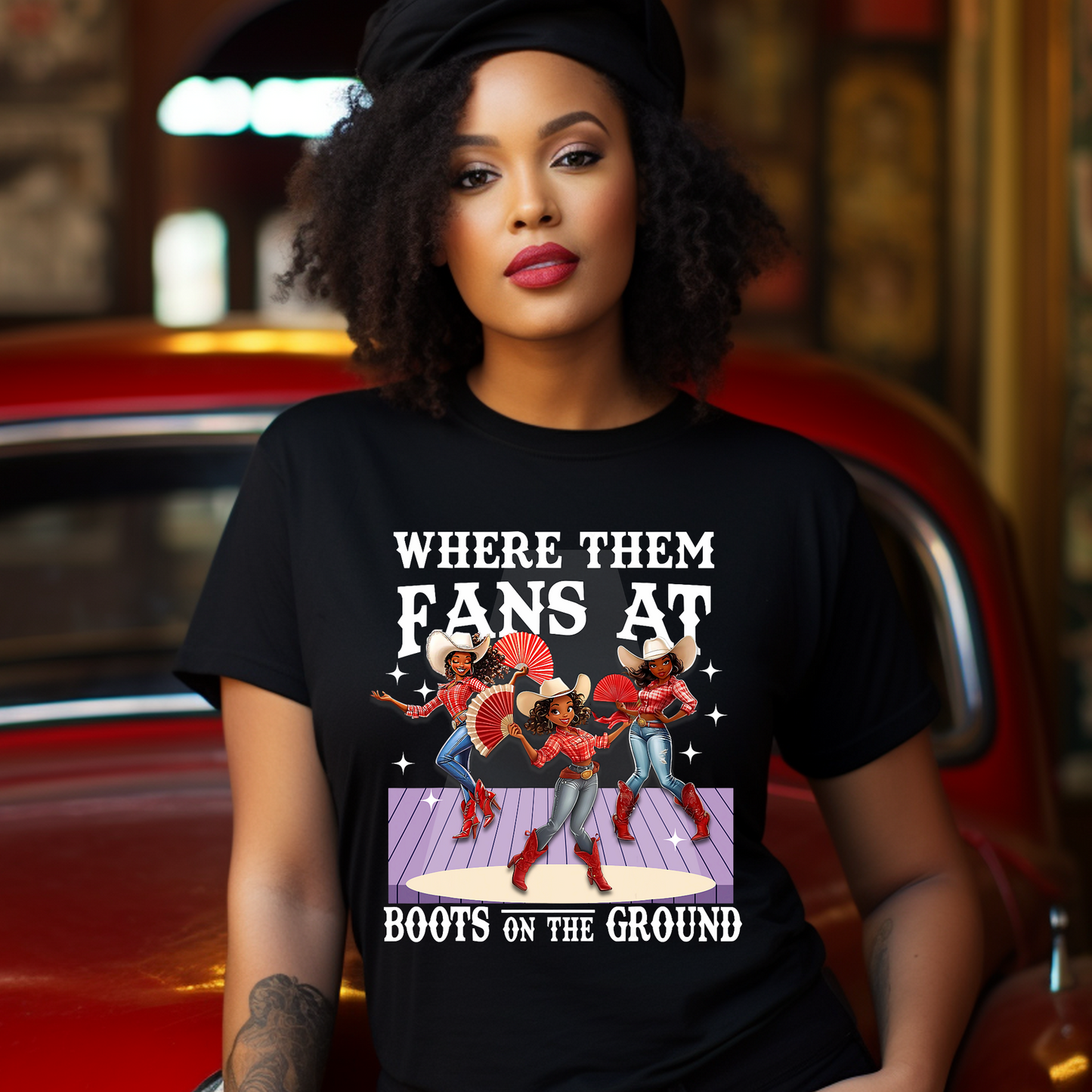 Where them fans at Boots on the ground V04 DTF Transfer Film E075