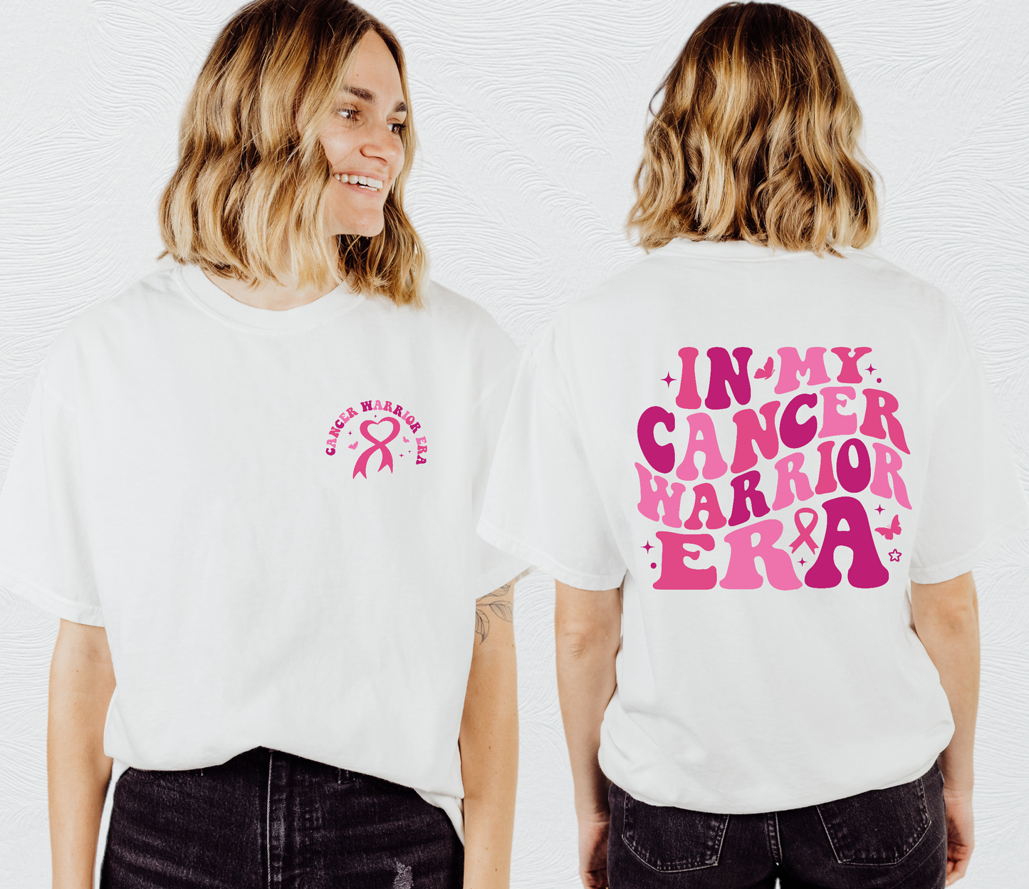 In my Cancer Warrior era Breast Cancer awareness front + back Set DTF Transfer Film 9176