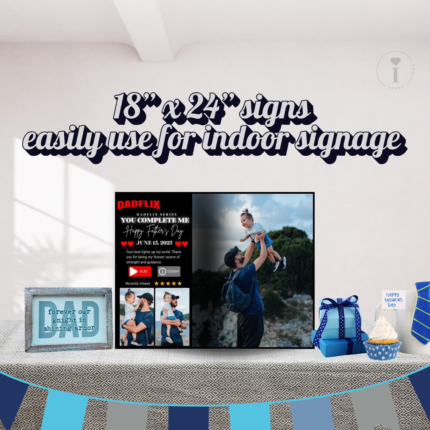 Custom Yard Signs - Father’s Day - Dadflix - Style 2 - 3 images