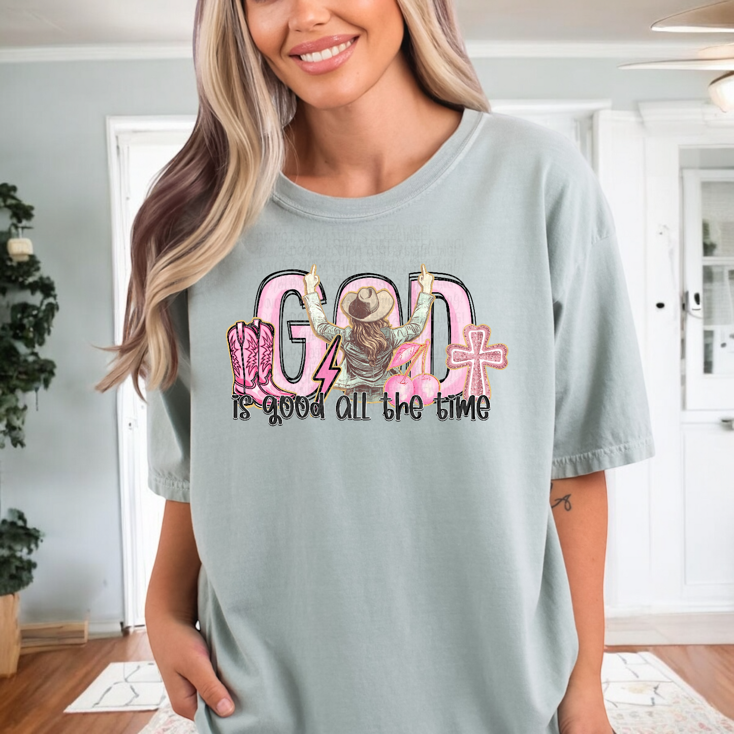 Western God is good all the time DTF Transfer Film FD035