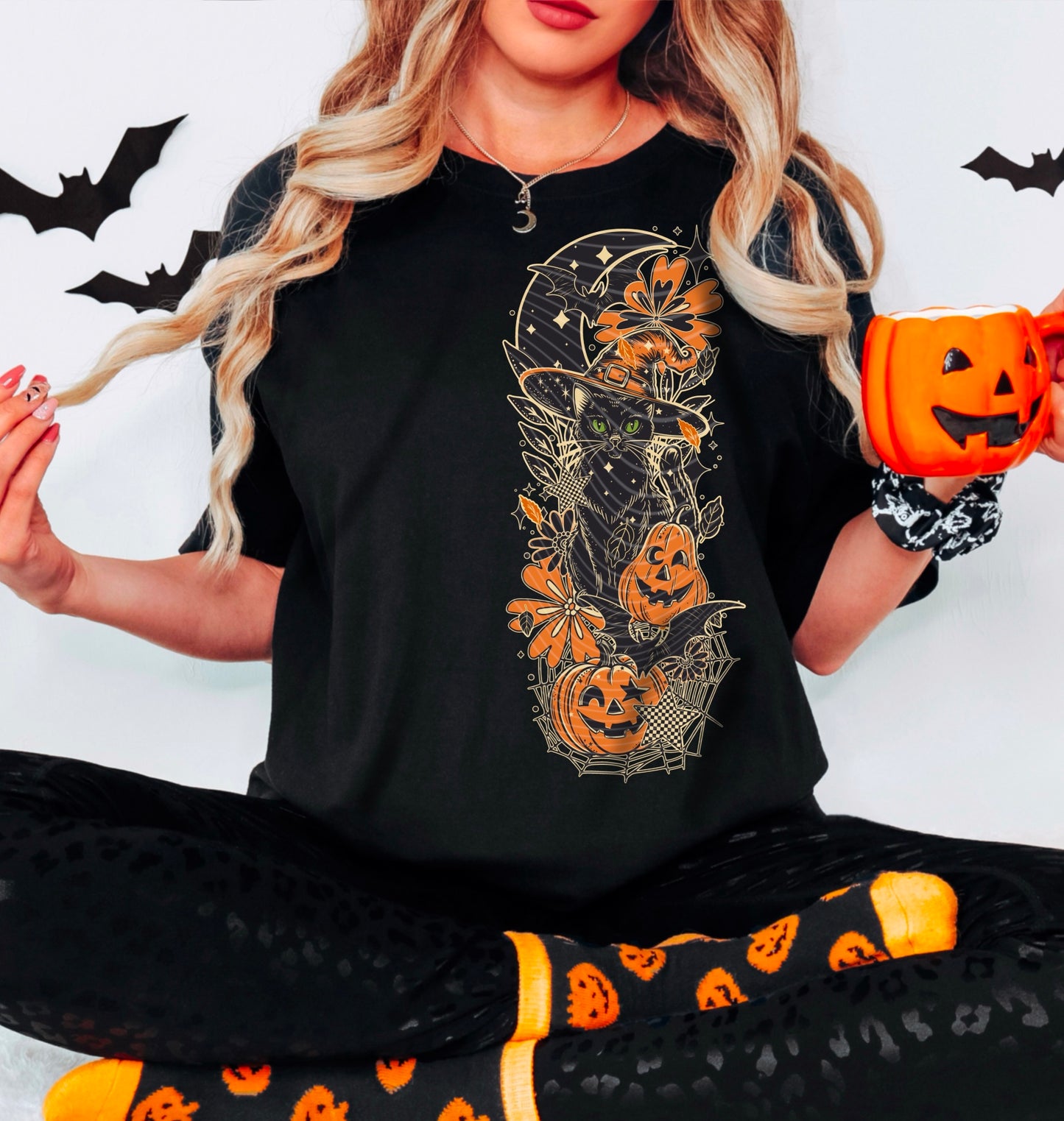 Spooky Witch Cat DTF Transfer Film A075