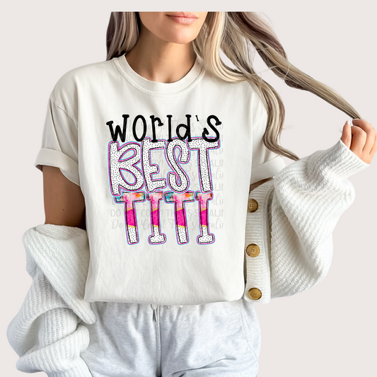 Pink Alpha Doodle Series - World’s Best Titi DTF Transfer Film IH035