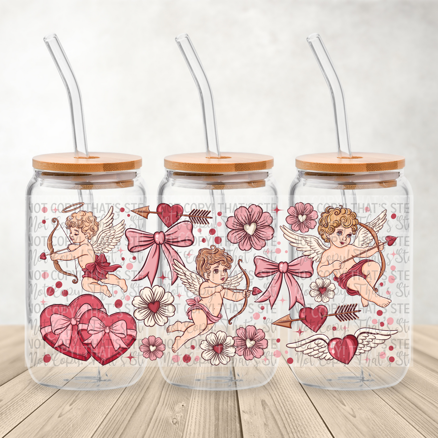 Valentine Cupid - 16oz UV DTF Transfer Film Wrap and Matching Lid A124