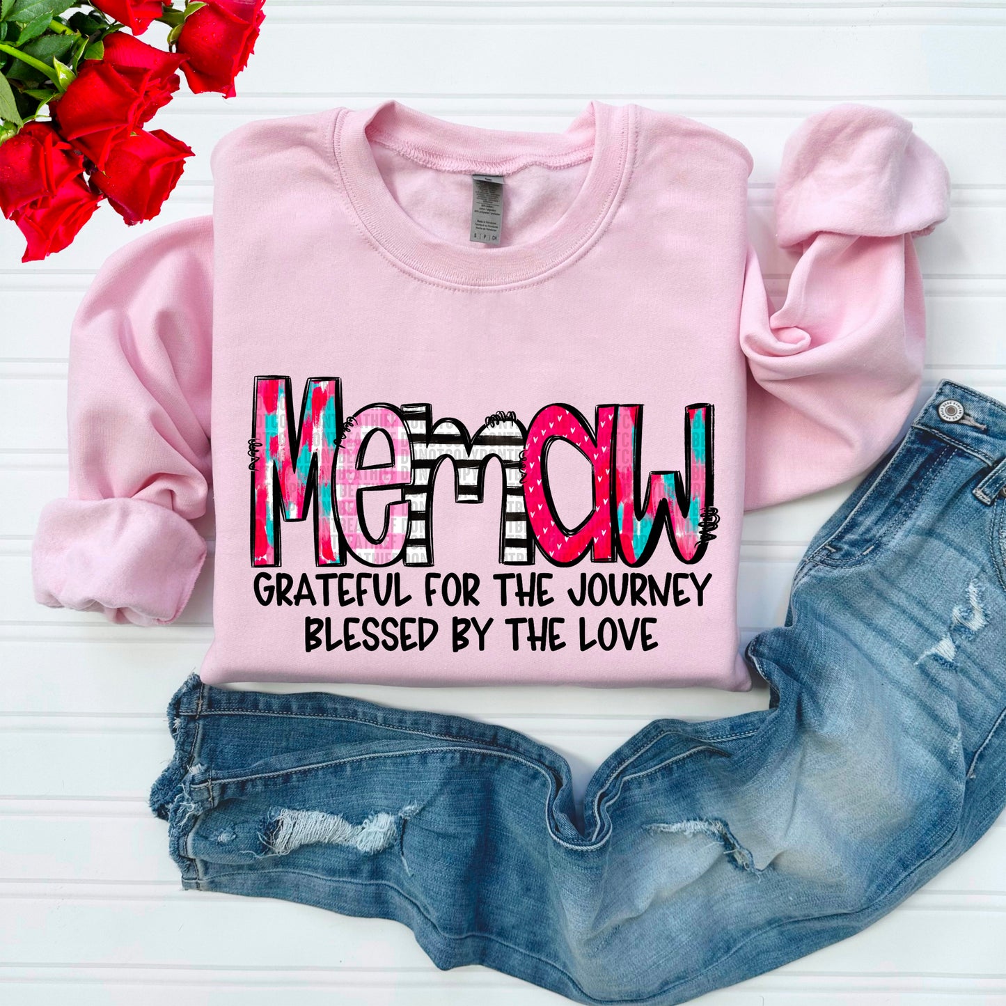 Grateful for the journey, Blessed by the Love - Memaw DTF Transfer Film SD124