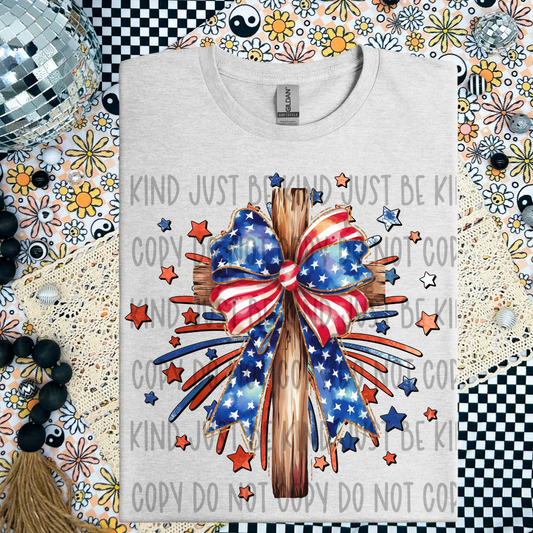 July 4th Cross DTF Transfer Film SD045