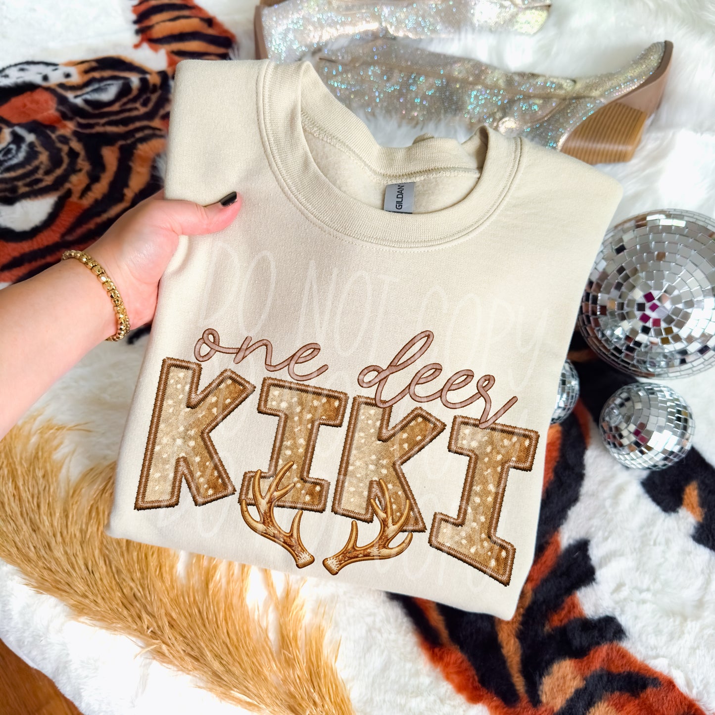 One Deer KiKi Cute Antler Family Matching DTF Transfer Film T016