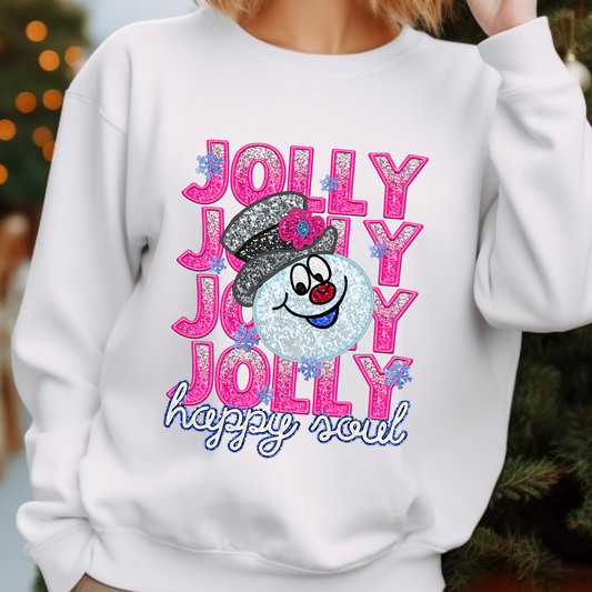 Jolly Jolly Happy Soul Faux Sequin & Embroidered DTF Transfer Film 9219