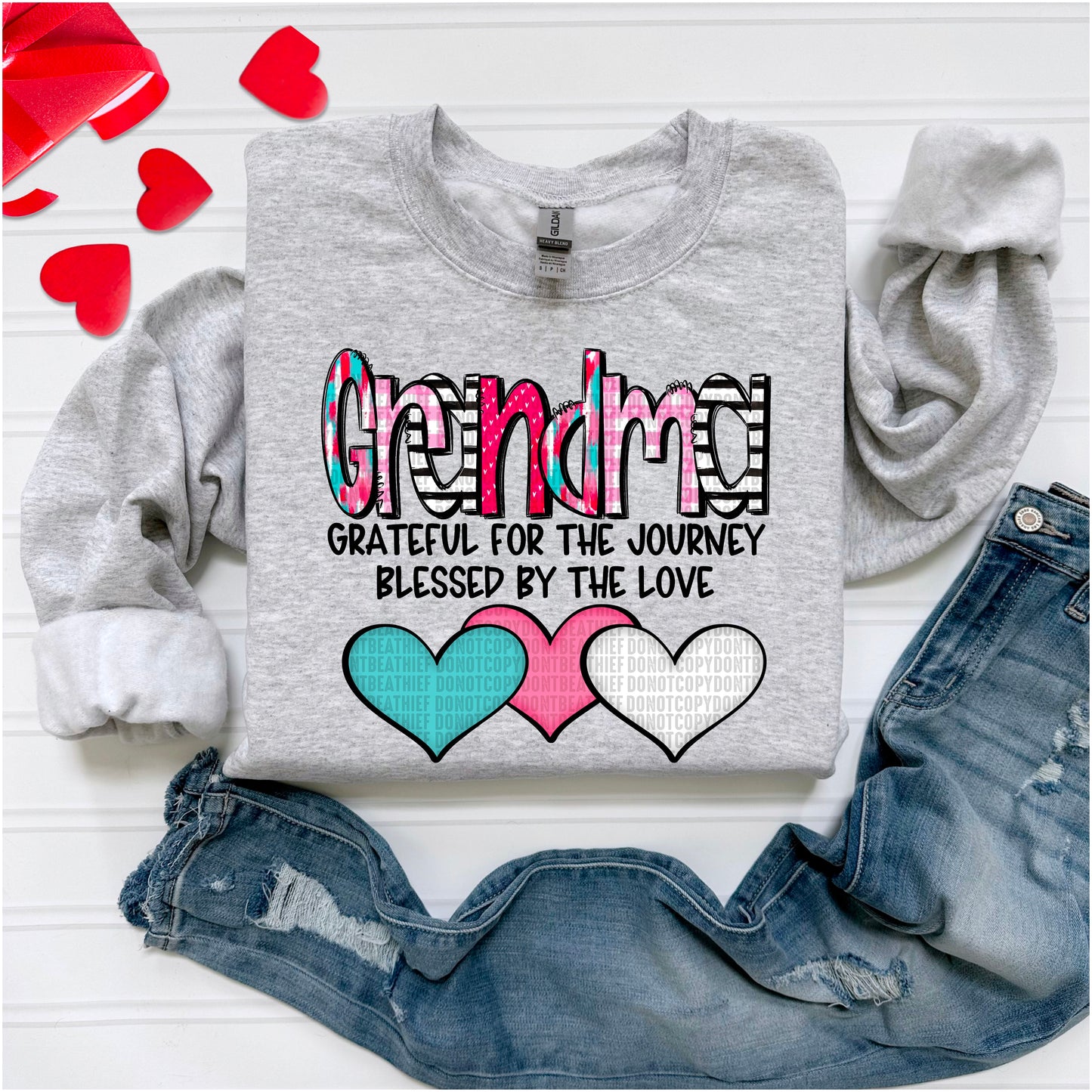 Grateful for the journey, Blessed by the Love - Grandma DTF Transfer Film SD124