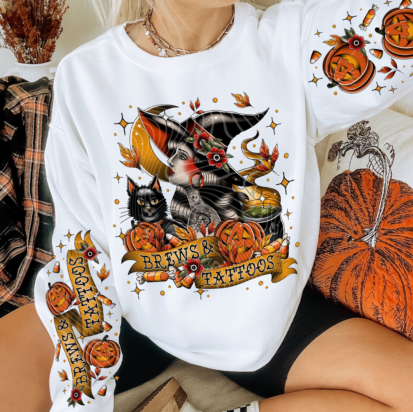 Matching DTF Series - Set Series - Brews & Tattoos Witch G084