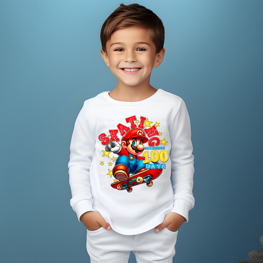 Skating through 100 days Boy Dtf Transfer Film 2196