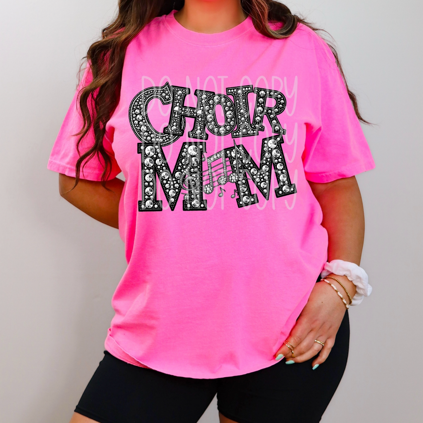 Choir Mom - Faux Rhinestone Faux Embroidered DTF Transfer Film