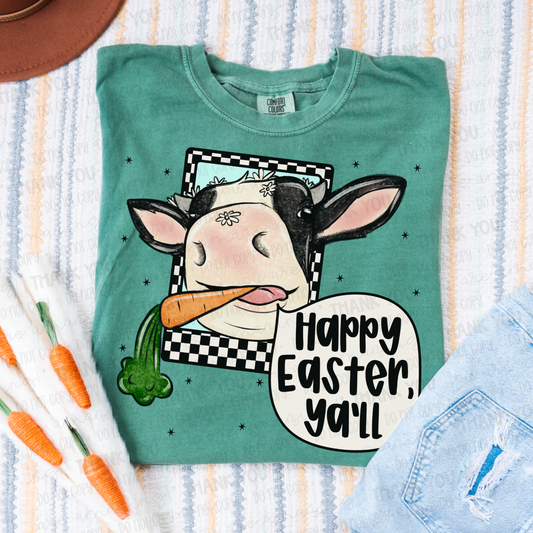 Happy Easter Ya’ll Cow DTF Transfer Film SA025