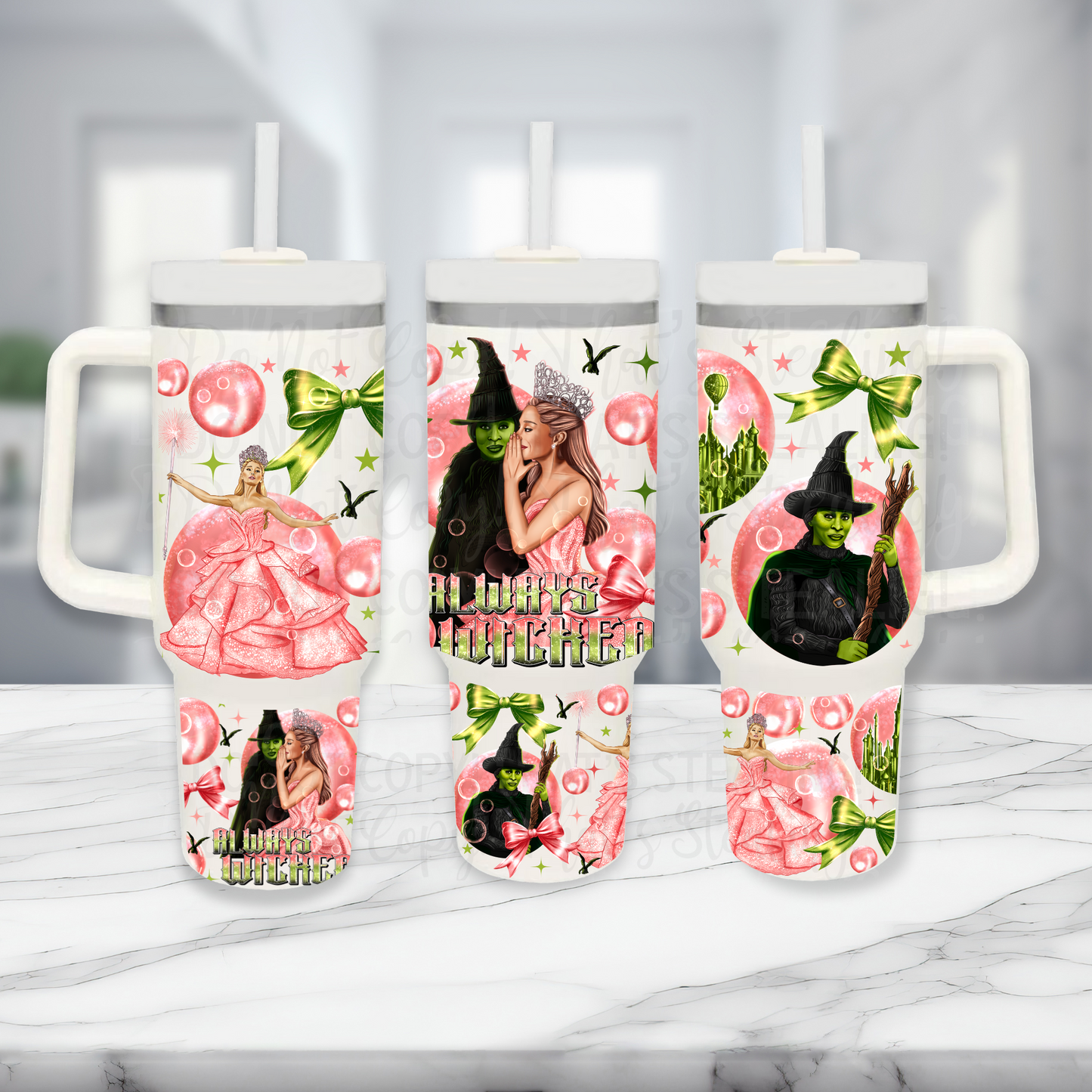 Always Witch and Princess - TOP & BOTTOM SET - 40 oz Tumbler UV DTF Transfer Film A114