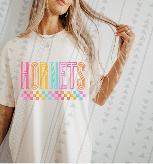 Colorful Sports Mascot Hornets DTF Transfer Film